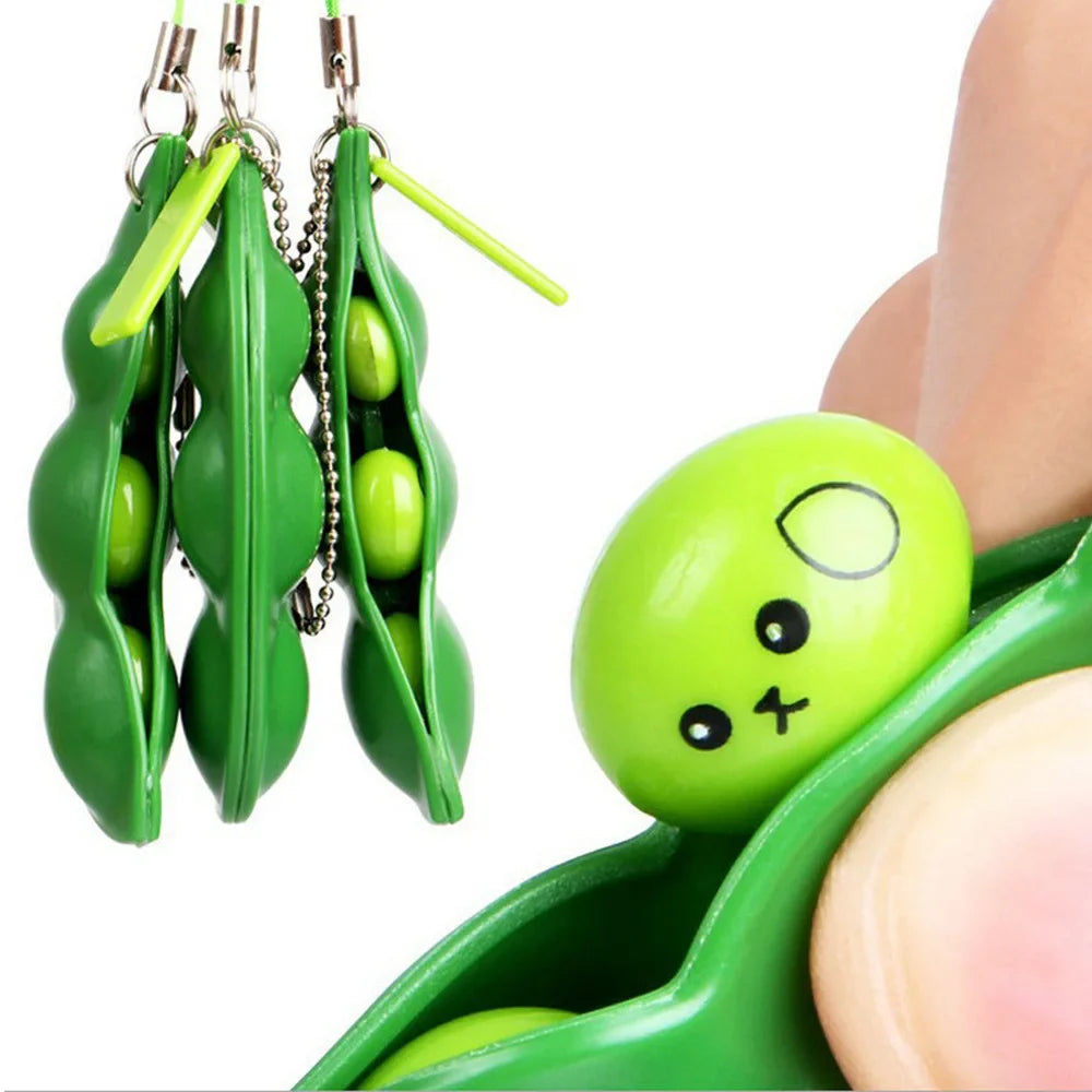 Fidget Toys Pack Edamame Stress Relief Keychain
